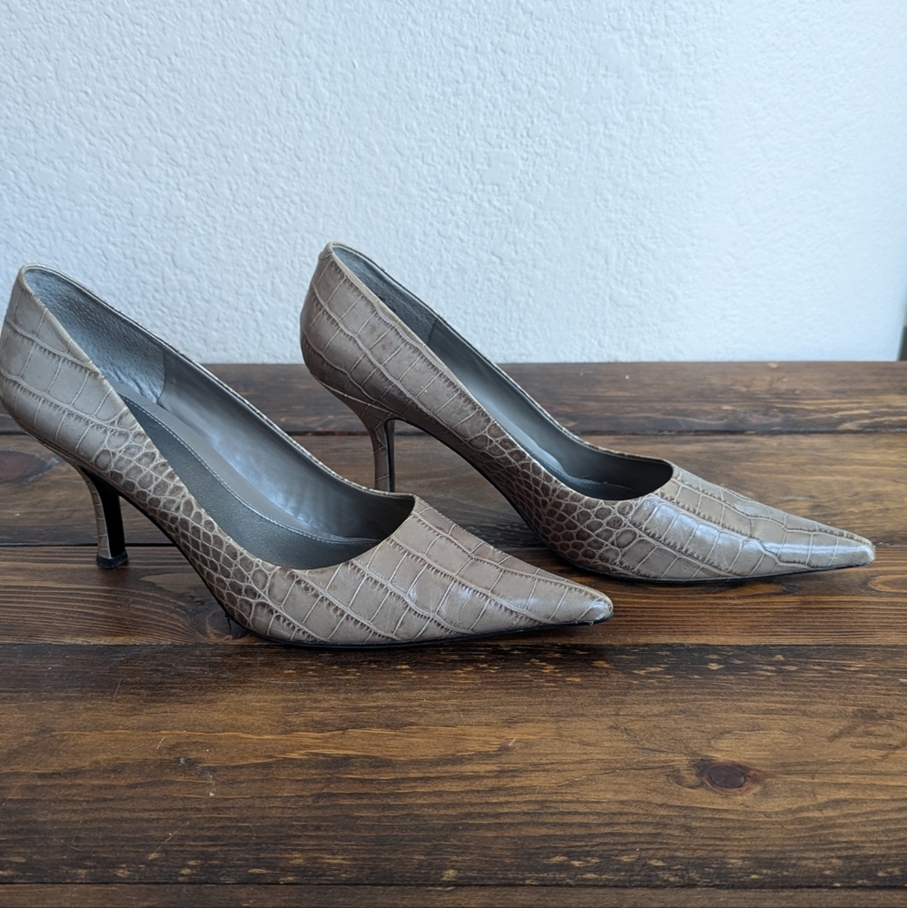Nine West Snake Skin Heels Sz 10